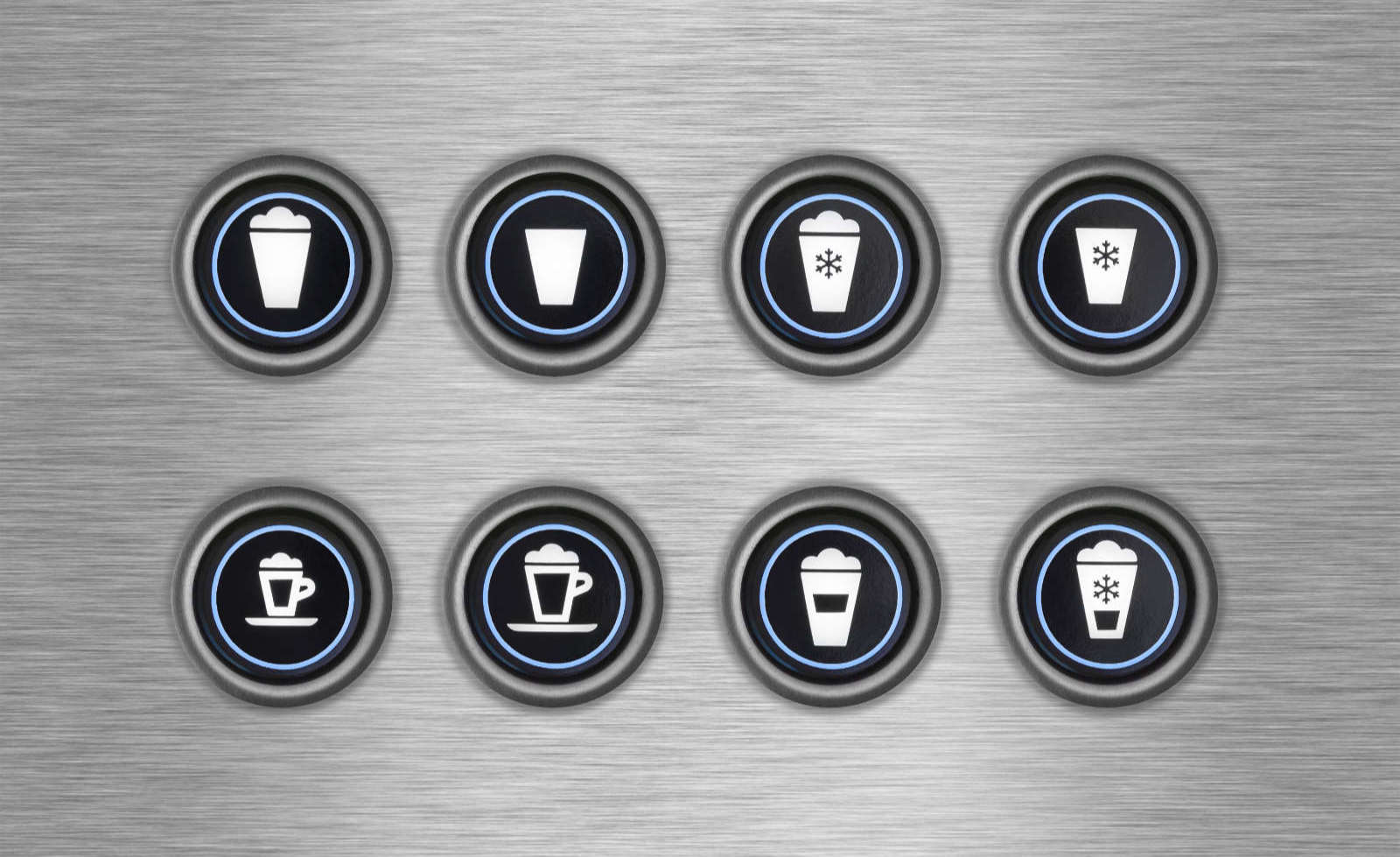 Hot drink machine selector buttons