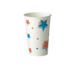 16oz Star/Ball Design Cold Drink Paper Cup